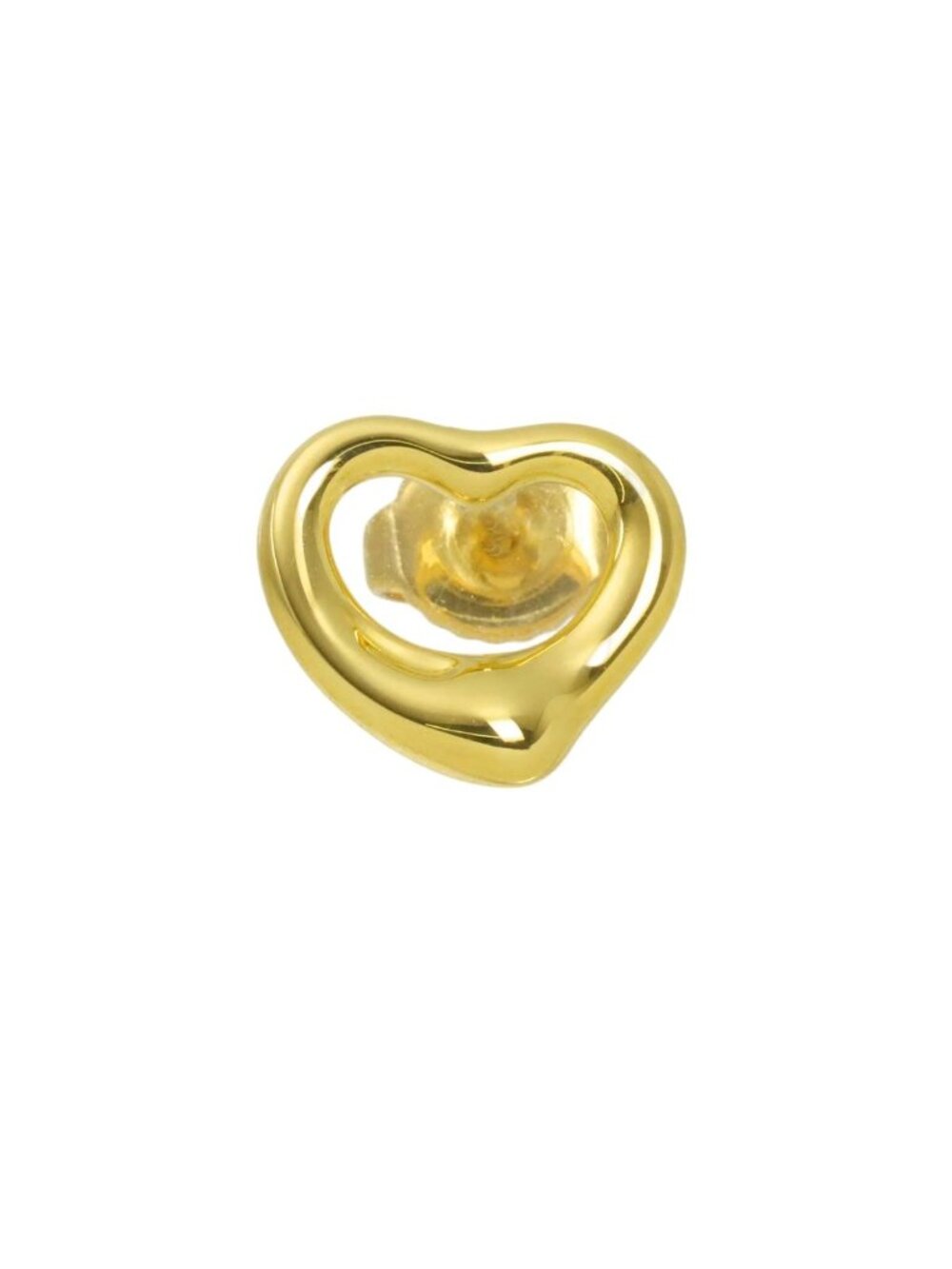 Tiffany & Co Open Heart Single Earrings 18k Yellow Gold 750 One Side